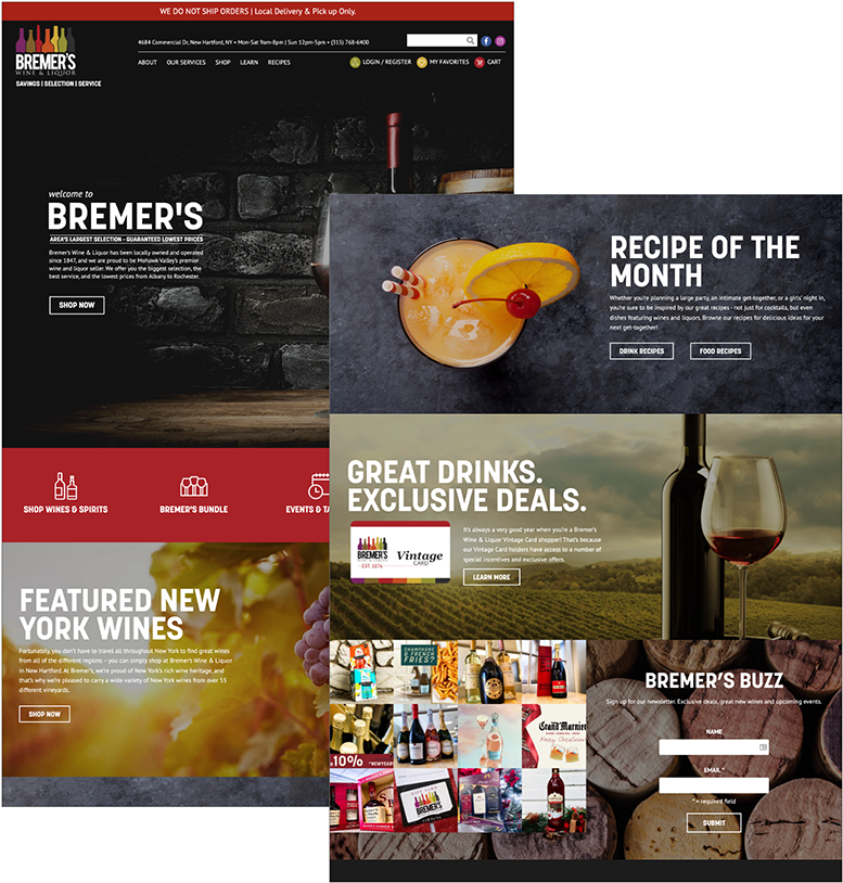 Bremers Wine & Liquor Website