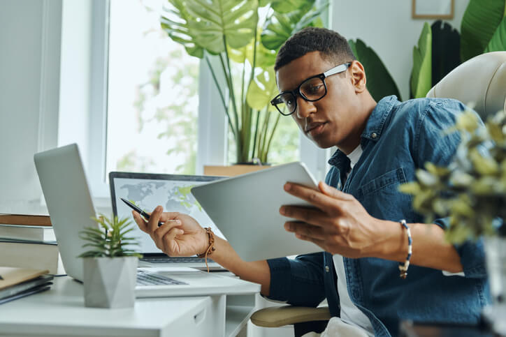 Man on computer Man on computer
